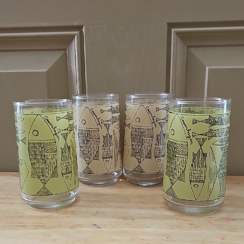 Vintage Copenhagen Fish Glasses